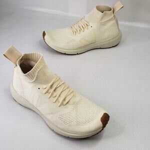 Rick Owens X Veja Butter Ivory Knit Running Sneakers Size Mens 12.5 Sock Shoe